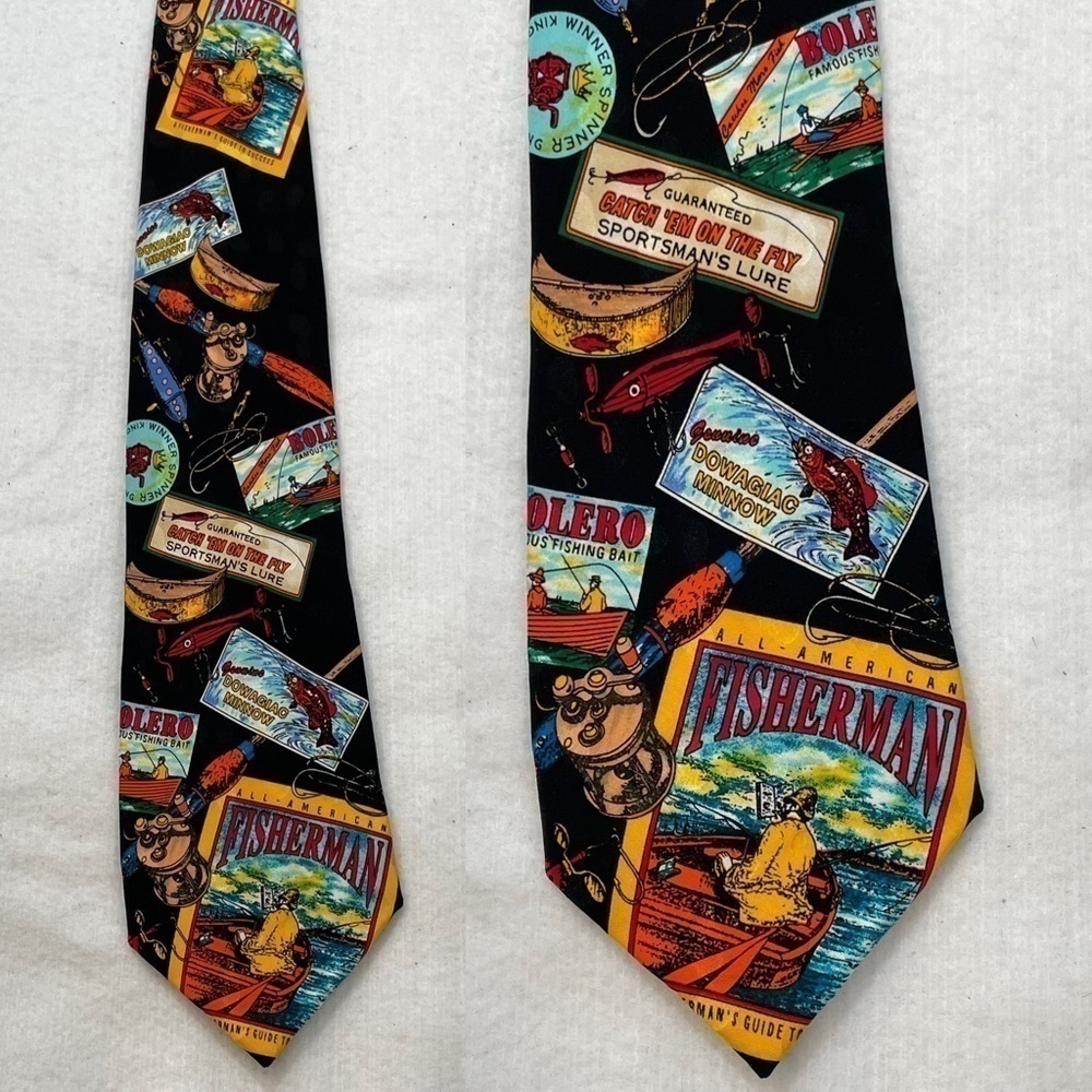 100% Silk Fisherman tie handmade fly fishing Father’s Day Gift Addiction tie‍﻿﻿﻿